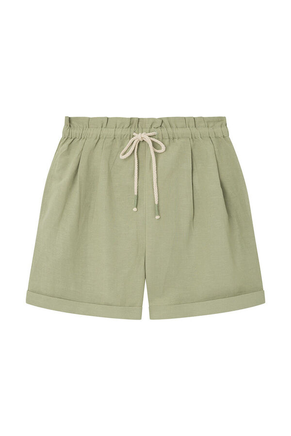 Springfield Linen shorts with elasticated waist grey
