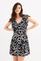 Inside Mini V-neck dress black