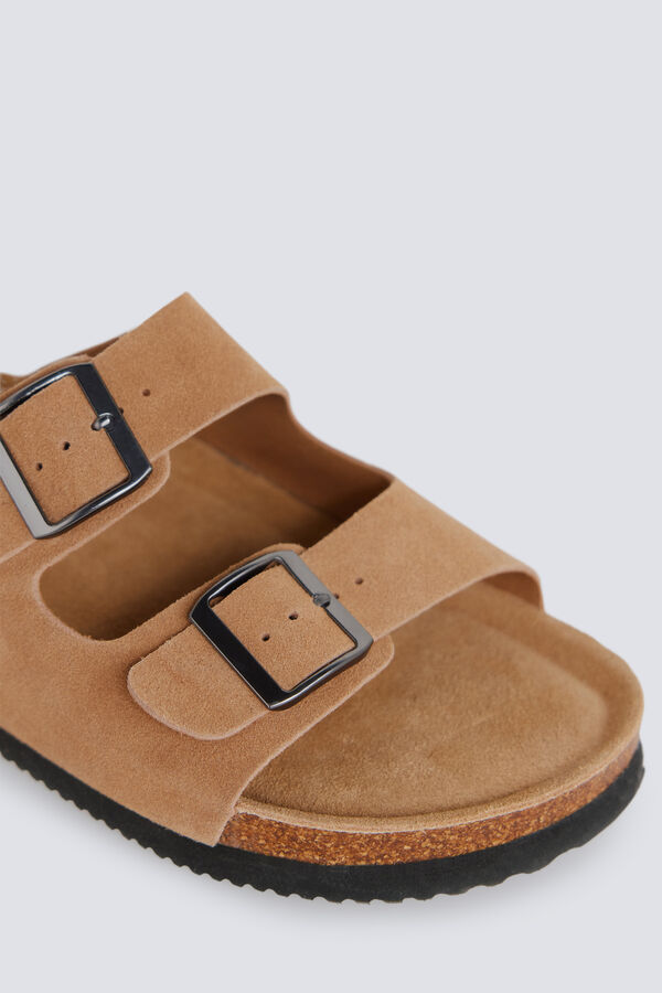 Springfield Leather double buckle sandal nude