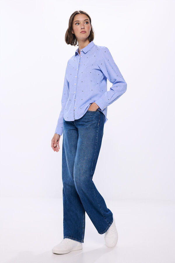 Springfield Cotton star shirt blue mix