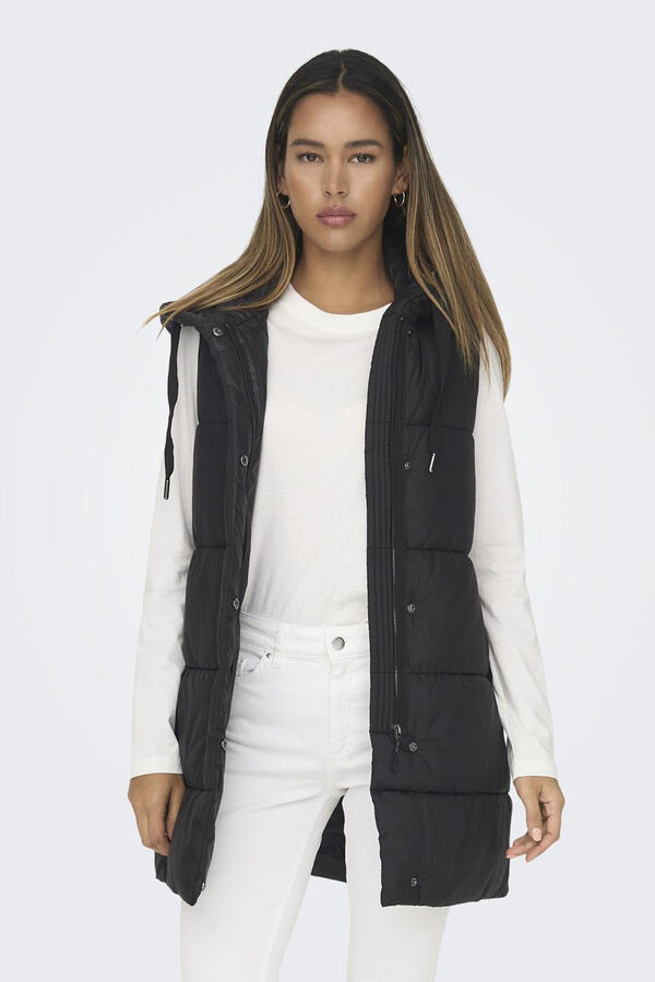 Only Long puffer gilet black