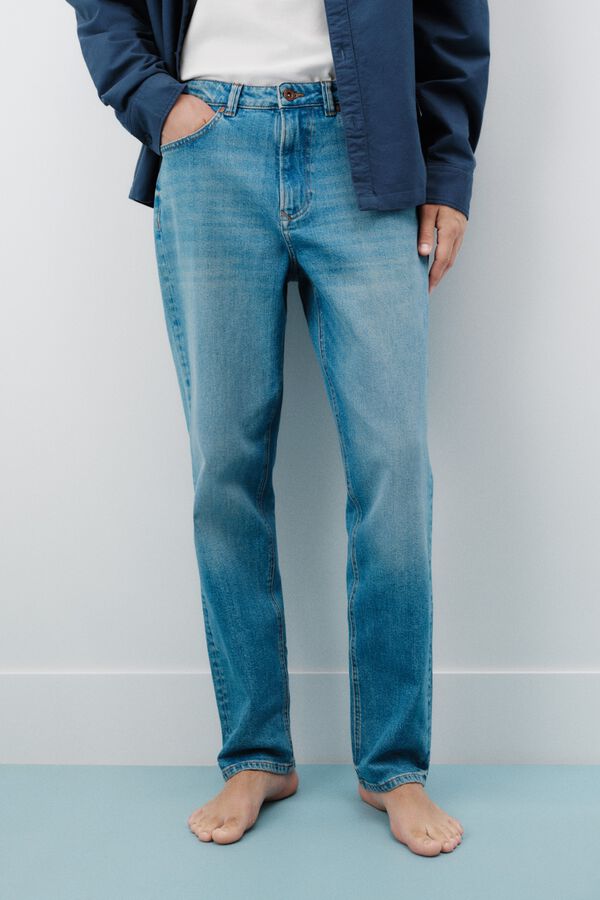 Springfield Jeans lavado medio sobretintado regular fit azul