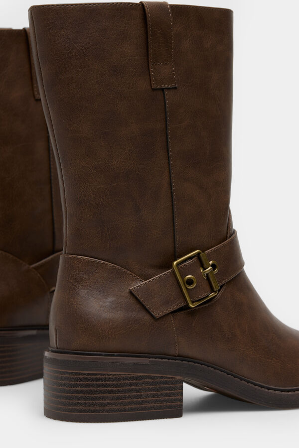 Springfield Bota de cano meia com efeito desgastado cor