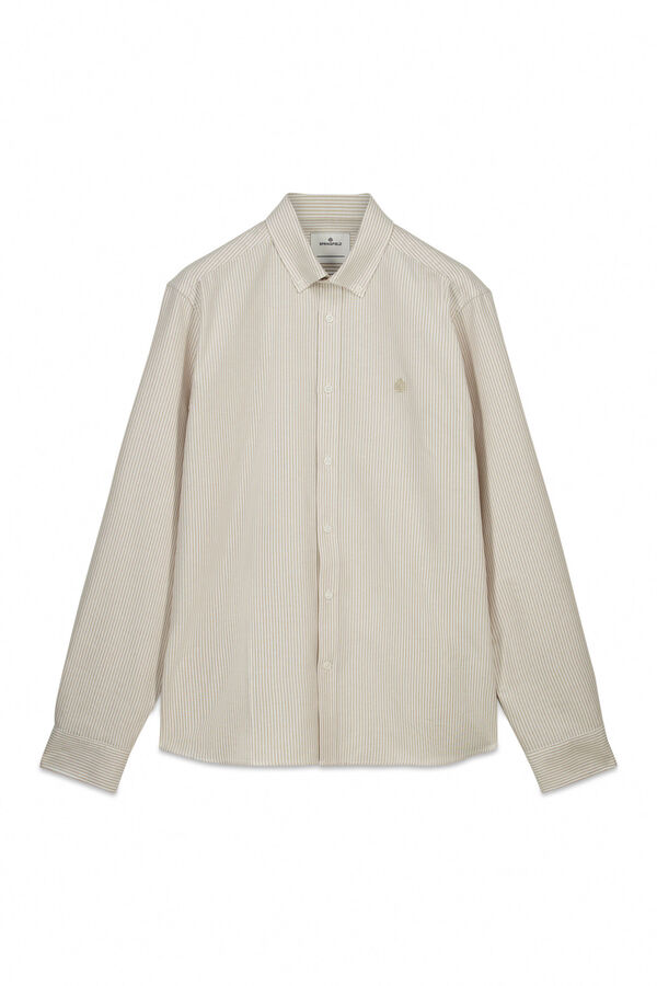 Springfield Striped oxford wrinkle free shirt brown