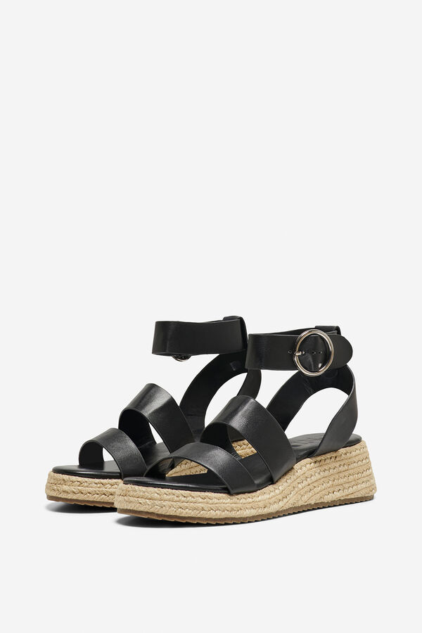 Only Esparto platform sandal black