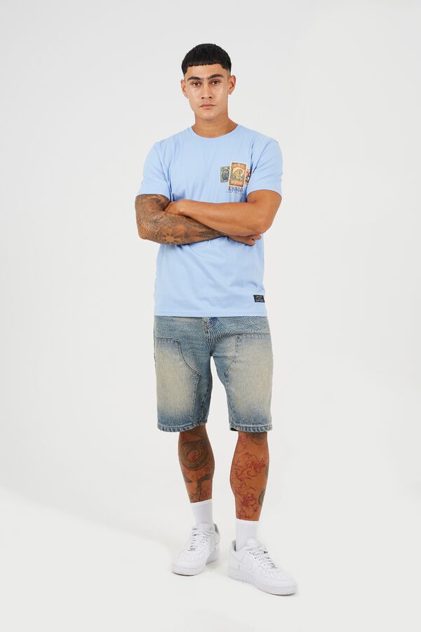 Brave Soul Printed short sleeve T-shirt blue