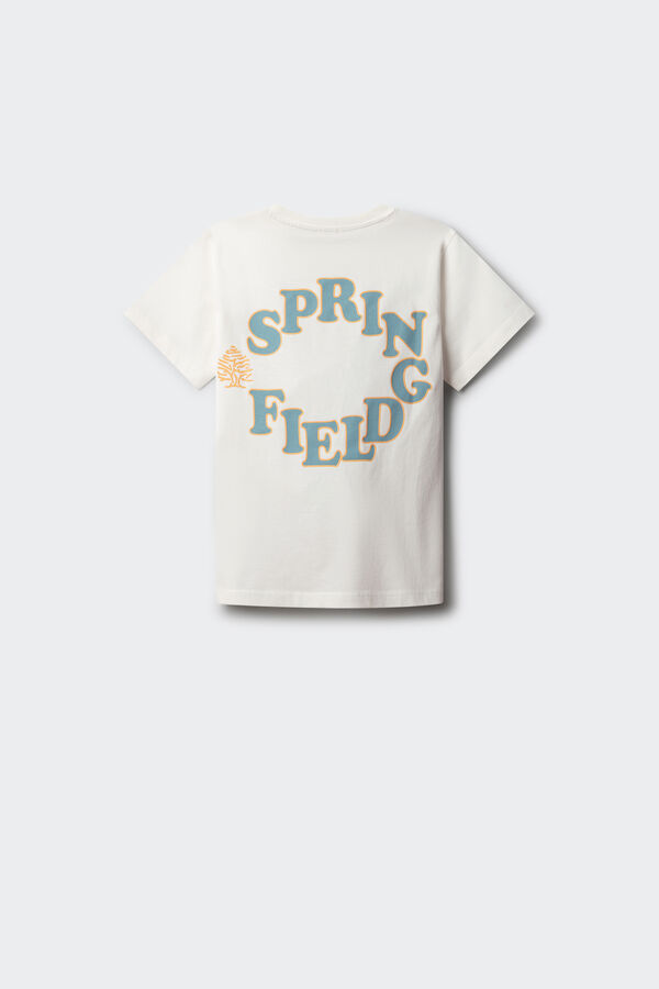 Springfield Kids Dečija majica sa kratkim rukavima sa logom Bež