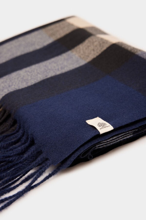 Springfield Checked maxi scarf blue