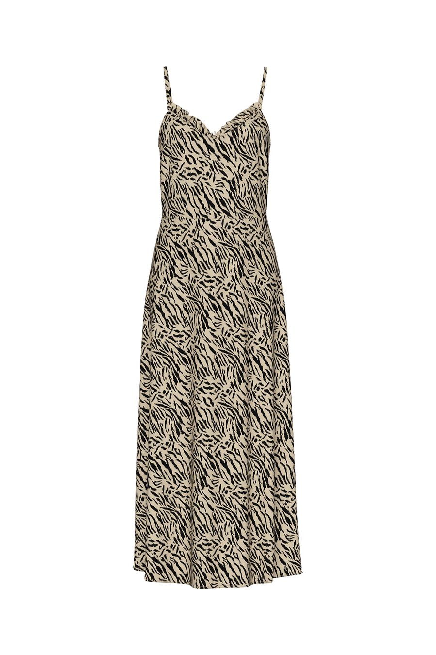 Vestido largo de tirantes estampado