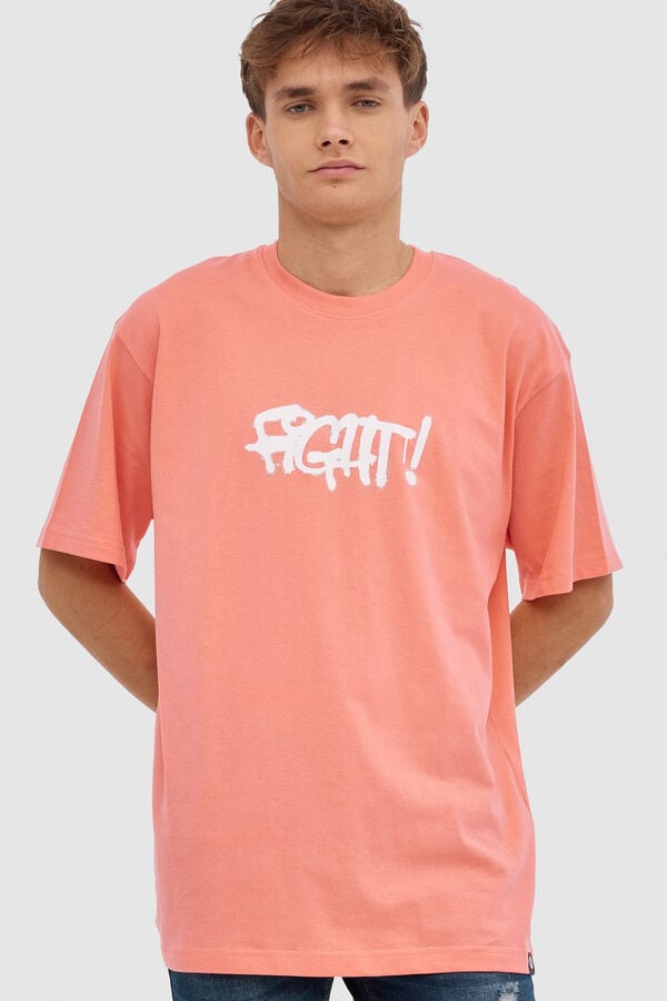 Springfield Graffiti print T-shirt roze