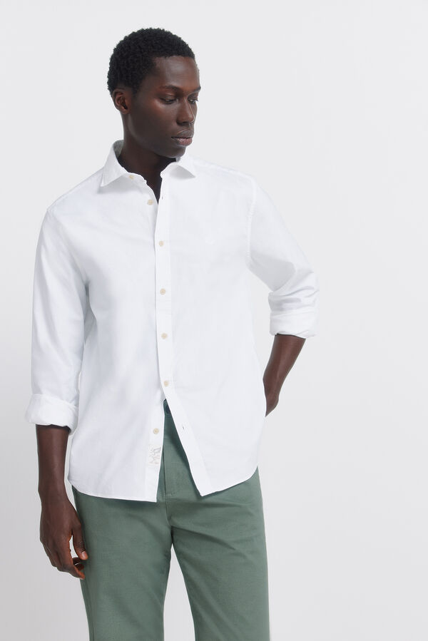 Springfield Slim fit micro-print trousers green