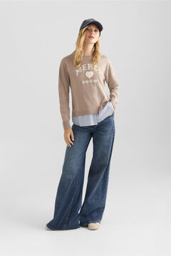 Springfield Two-fabric text jumper