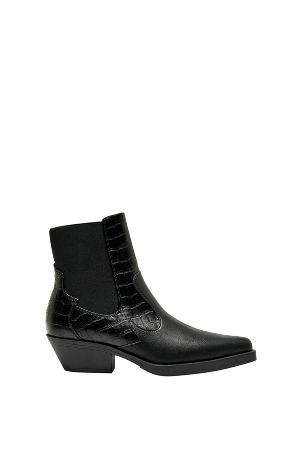 Only Crocodile-effect faux faux leather boots black
