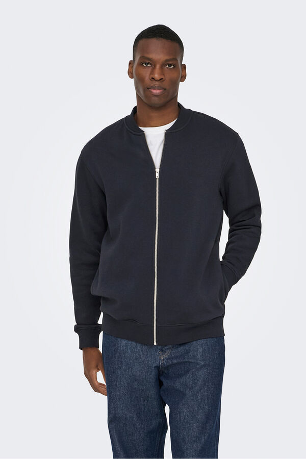 Only & Sons Sudadera estilo bomber. negro