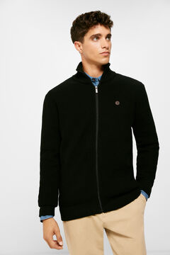 Springfield Cardigan cremallera estructura fantas&iacute;a negro