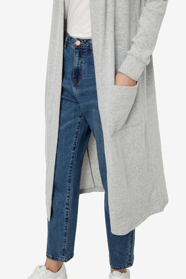 Noisy May C&aacute;rdigan largo fino gris