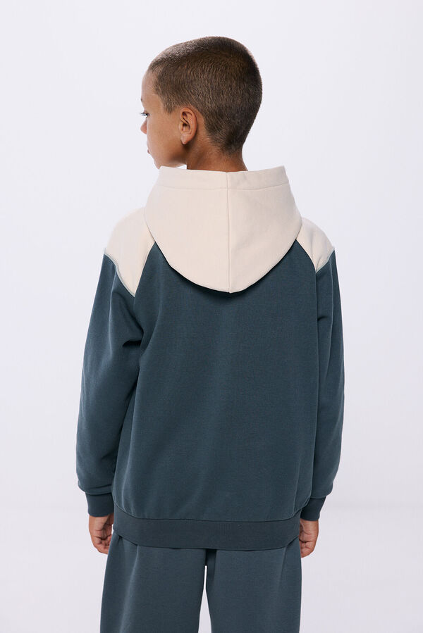 Springfield Sudadera abierta color block niño azul