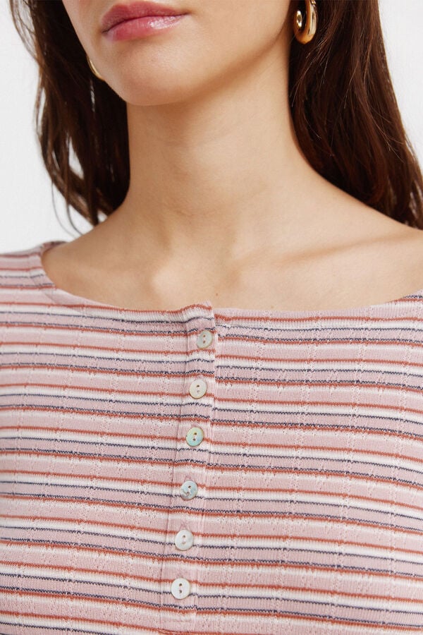 Springfield Striped long sleeve T-shirt pink