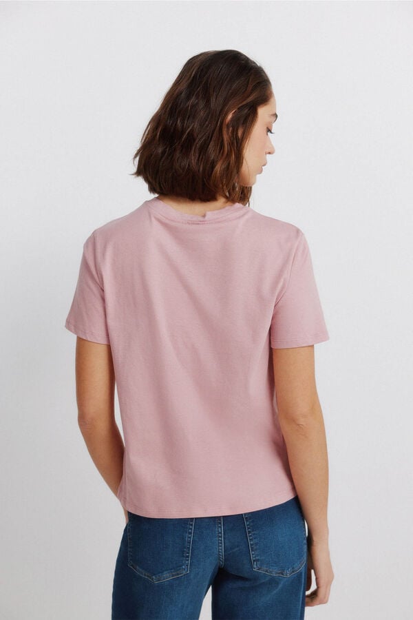 Springfield Studded short sleeve T-shirt pink