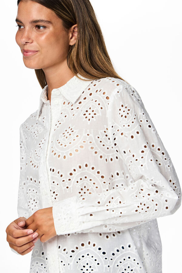 Pieces Camisa troquelada blanco