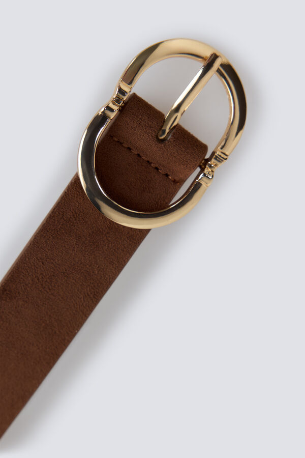 Springfield Basic oval buckle belt nude