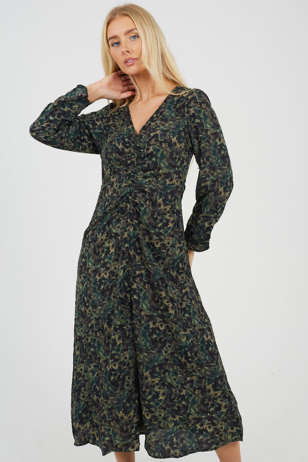 Brave Soul Long print dress green