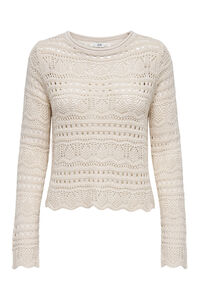 JDY Su&eacute;ter de gola gola redonda com detalhes vazados