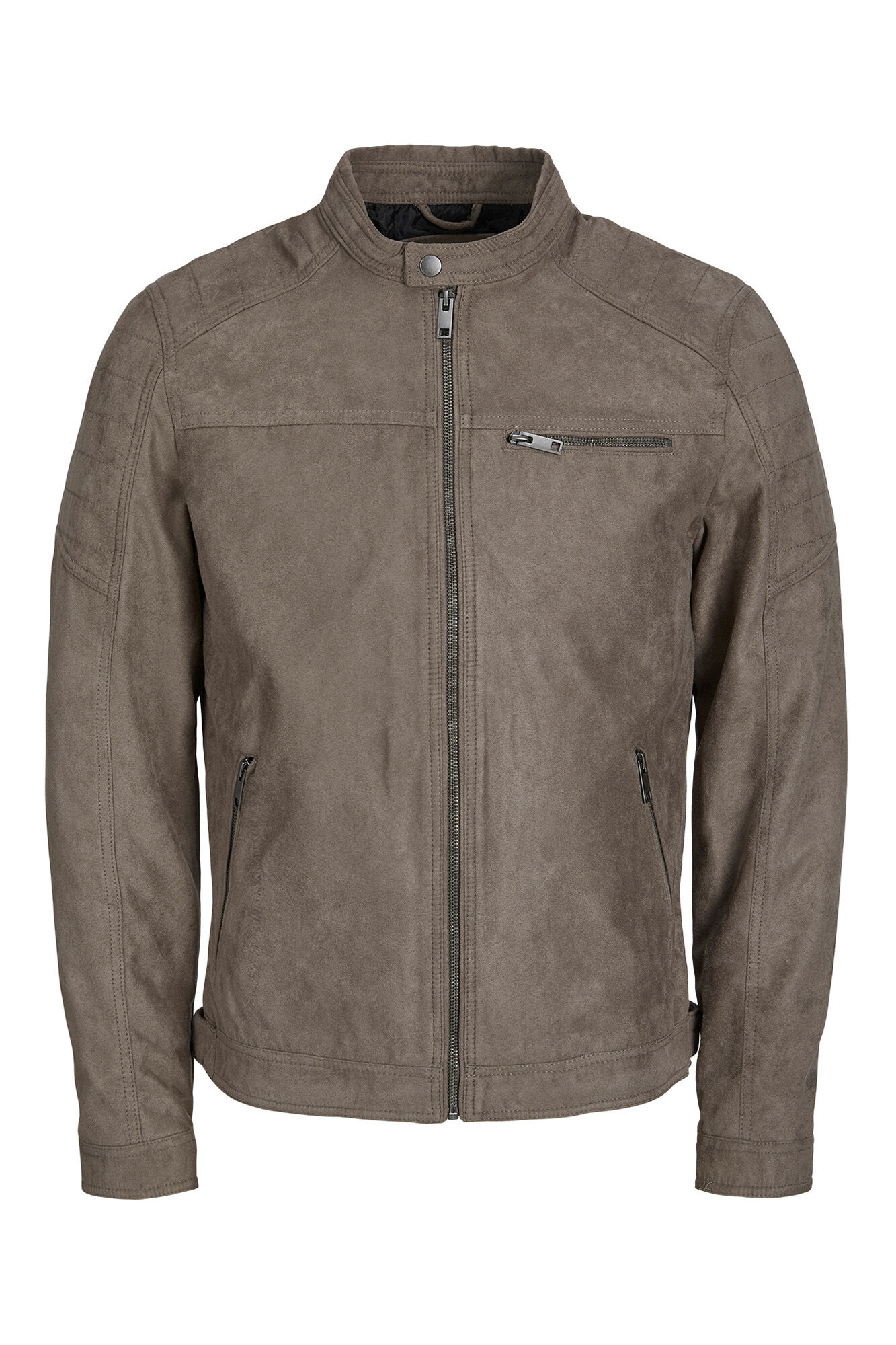 Faux suede biker jacket