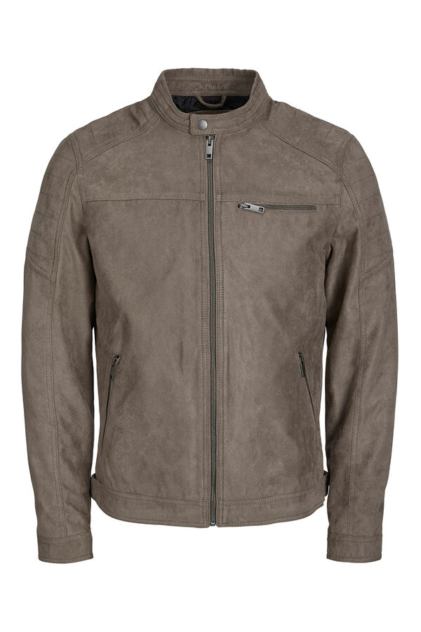 Jack & Jones Bőrut&aacute;nzat&uacute; motoros dzseki sz&uuml;rke