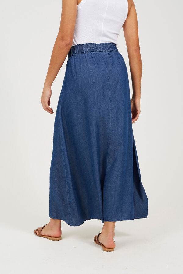 Brave Soul Saia midi com cintura el&aacute;stica azul