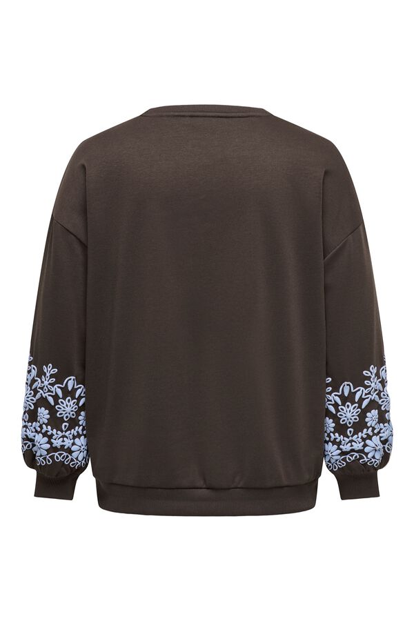 Only Carmakoma Round neck plus size sweatshirt brown