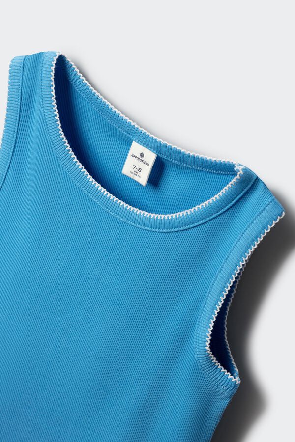 Springfield Kids Top sa kontrastnim vezom za devojčice Plava