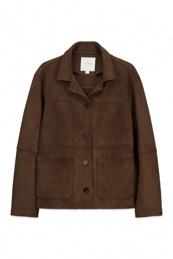 Springfield Chaqueta antelina bolsillos nude