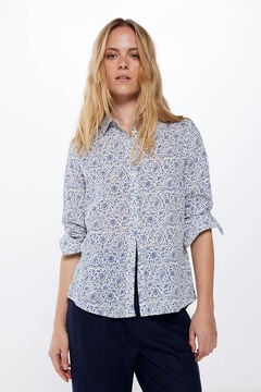 Springfield Essential linen/cotton blouse navy