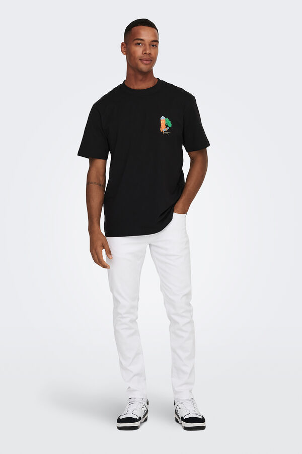 Only & Sons Jeans de hombre slim fit el&aacute;sticos blanco