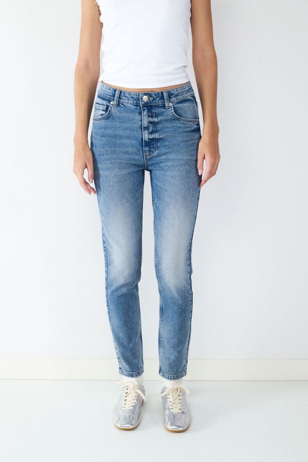 Balmohk High-waisted skinny jeans blue