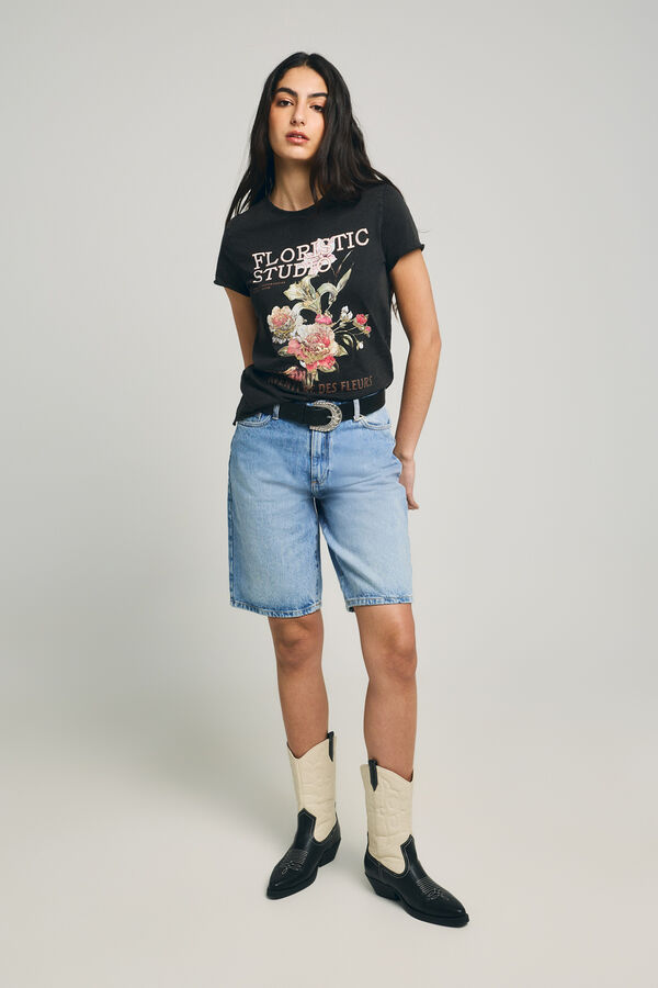 Only Printed short-sleeved T-shirt brown