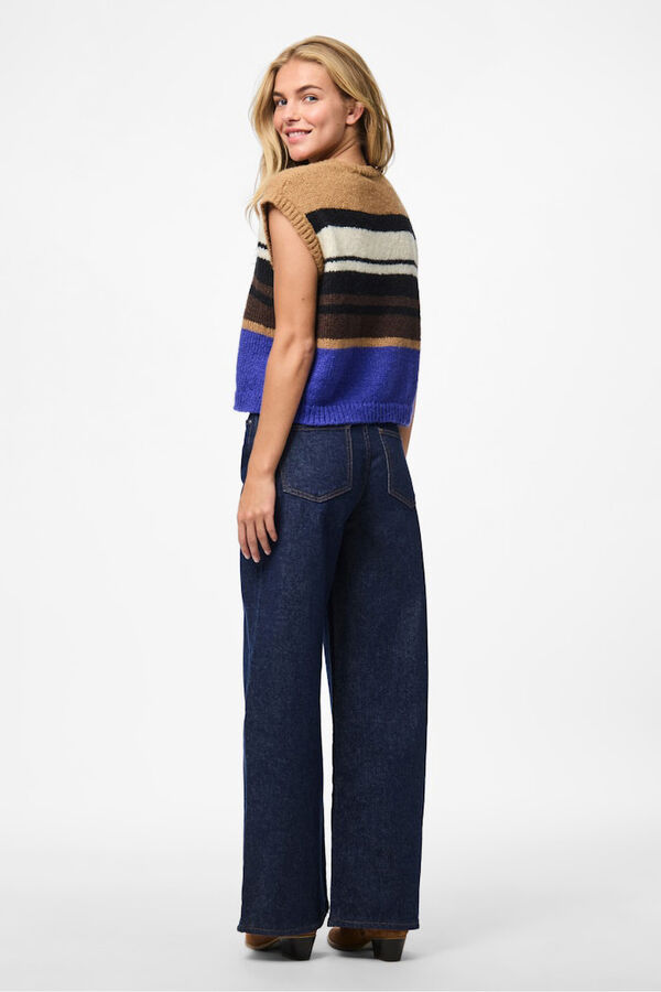 Pieces jersey-knit gilet top Braon