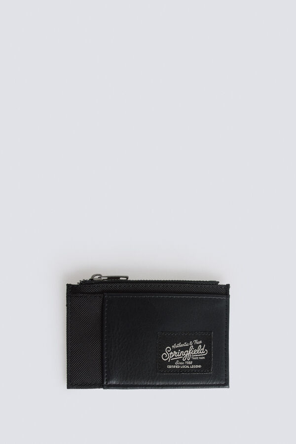 Springfield Two-tone faux leather card holder purse black