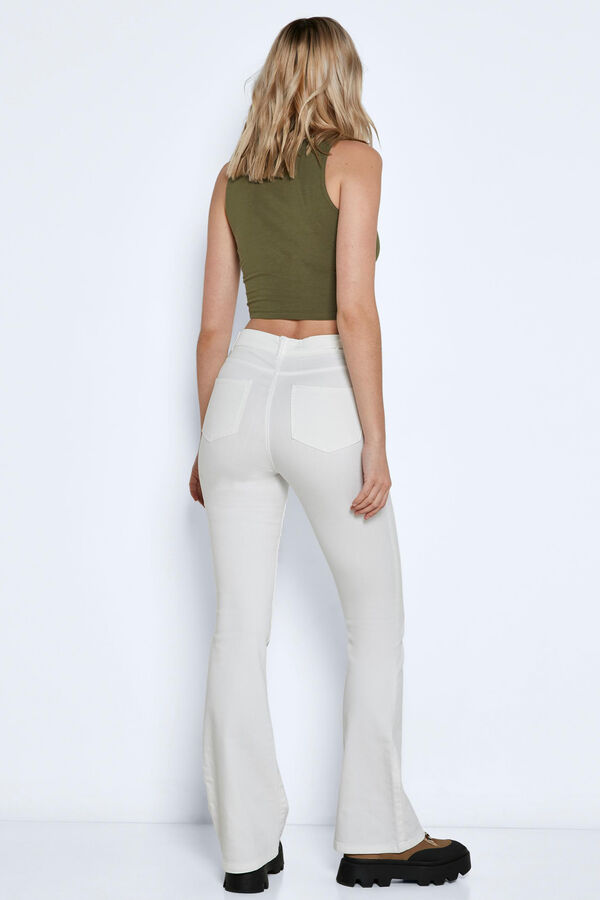 Springfield Tight fit bell-bottom trousers white