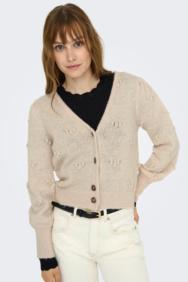 Springfield Buttoned jersey-knit cardigan braon