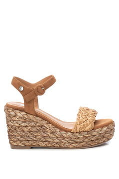 Springfield Camel faux suede Sra sandal  brown