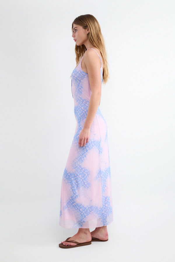 Balmohk Fluid midi dress with straps blue