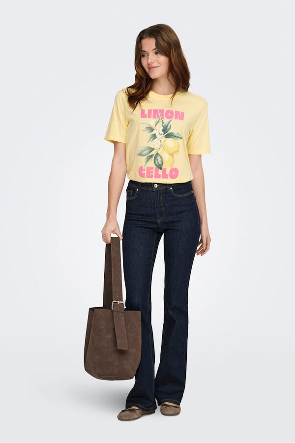 Only Camiseta dibujo frontal amarillo