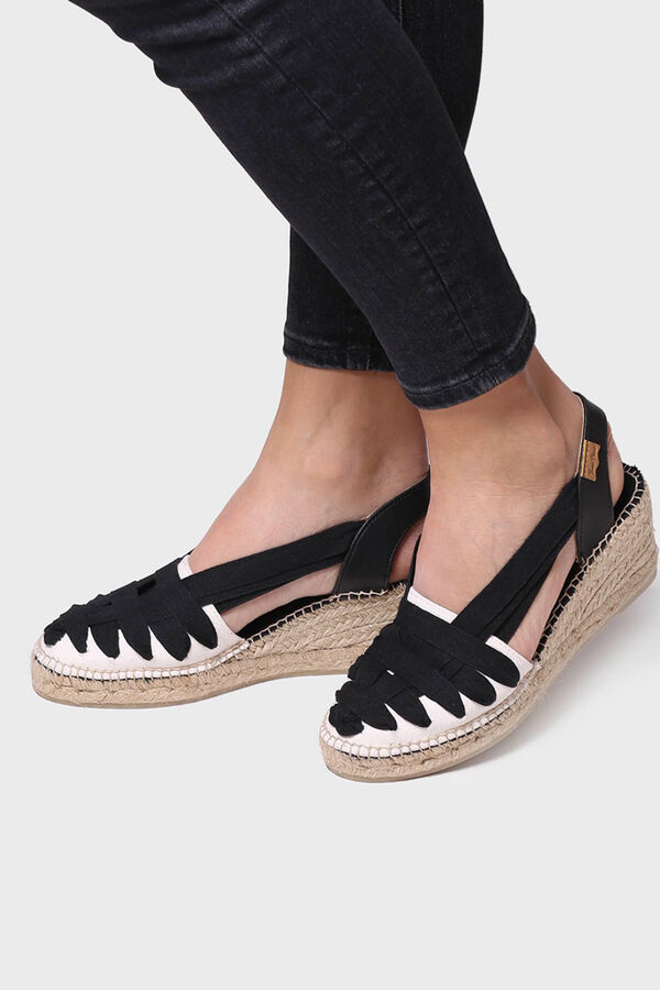 Toni Pons Wedge espadrille with ties black