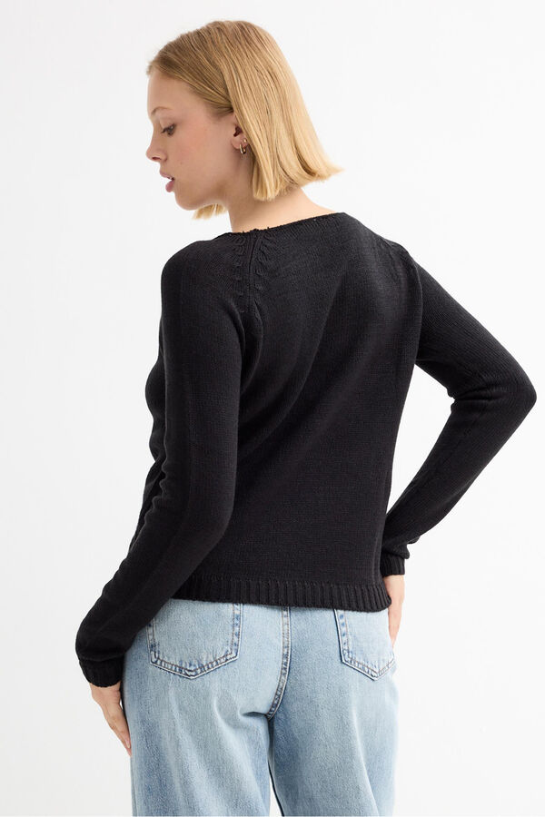 Inside Jersey Cuello Redondo negro