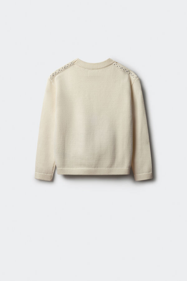 Springfield Kids Camiseta feminina canelada ombro a ombro bege