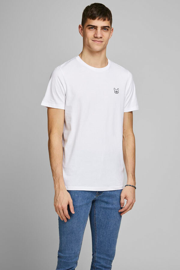 Jack & Jones Camiseta slim fit de algodão branco