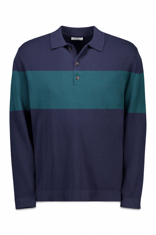 Springfield Pull à col polo pull bleu