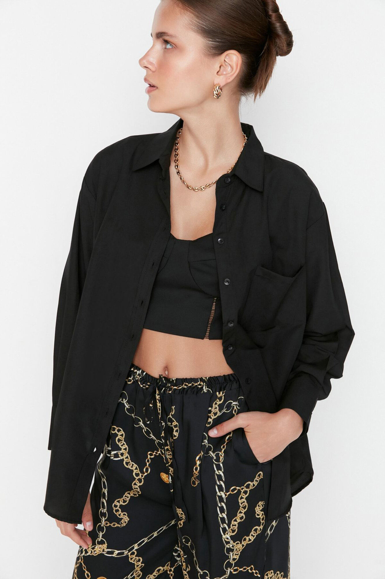 Trendyol Camisa de algod&atilde;o